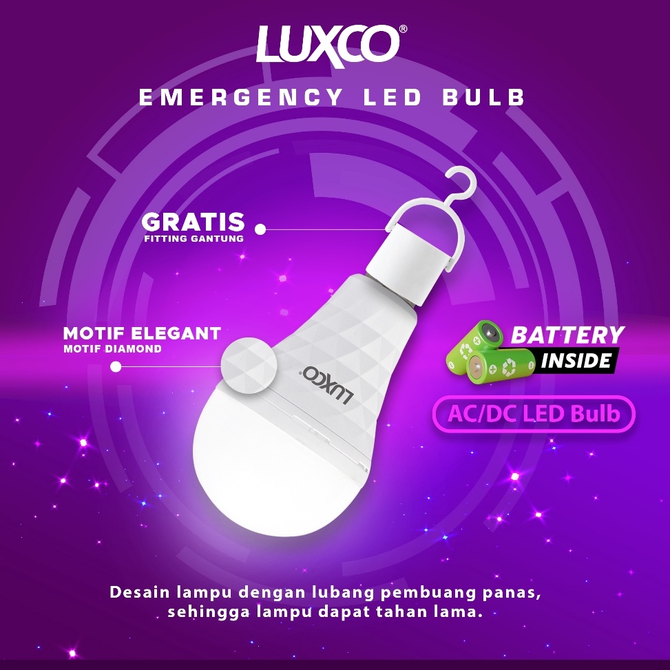 Jual GJS PROMO TERBATAS Bohlam Emergency LUXCO MAGIC Lampu Emergency ...