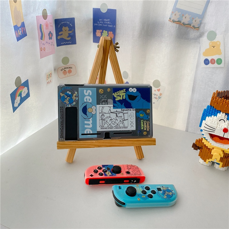 Jual Nintendo Switch OLED Casing Cartoon Style Blue Sesame Street Cute ...
