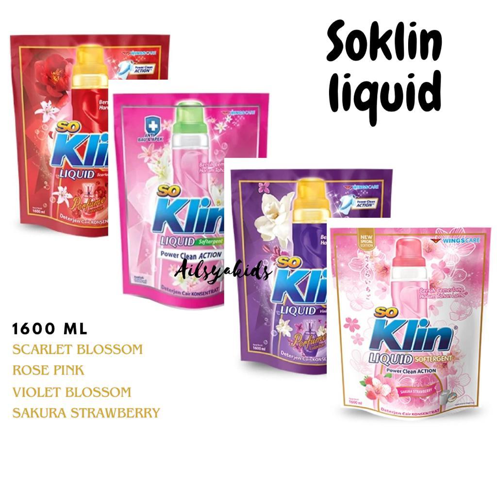 Jual SOKLIN Liquid Detergen Cair Sabun Cuci Pakaian 1600 ml | Shopee ...