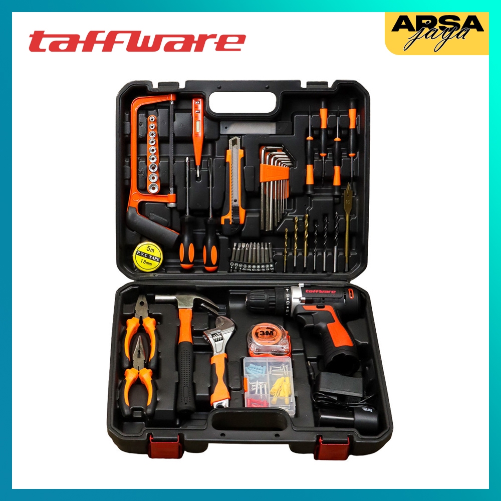 Jual Taffware Alat Bor Listrik Set Lengkap Palu Tang Obeng Kunci ...