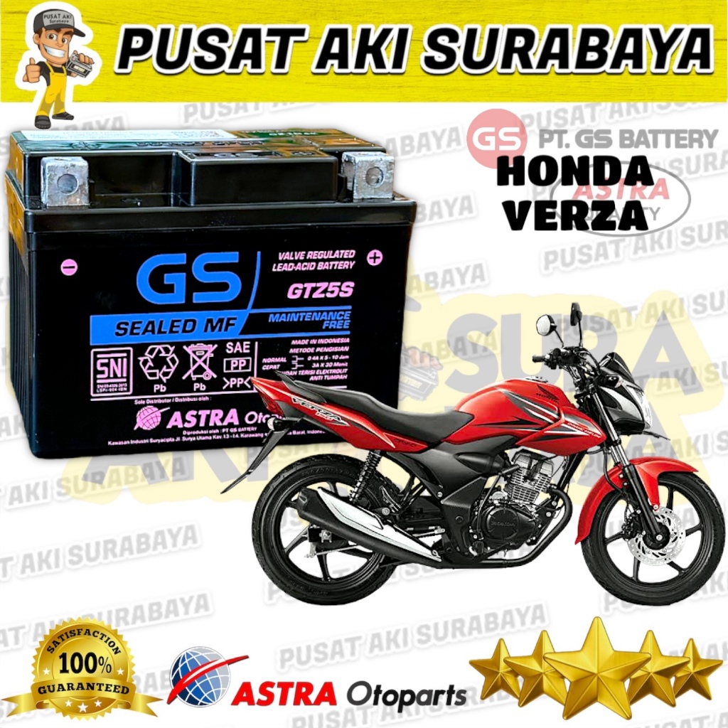 Jual TERMURAH AKI GS ASTRA GTZ5S ACCU KERING MOTOR YAMAHA VERZA 150