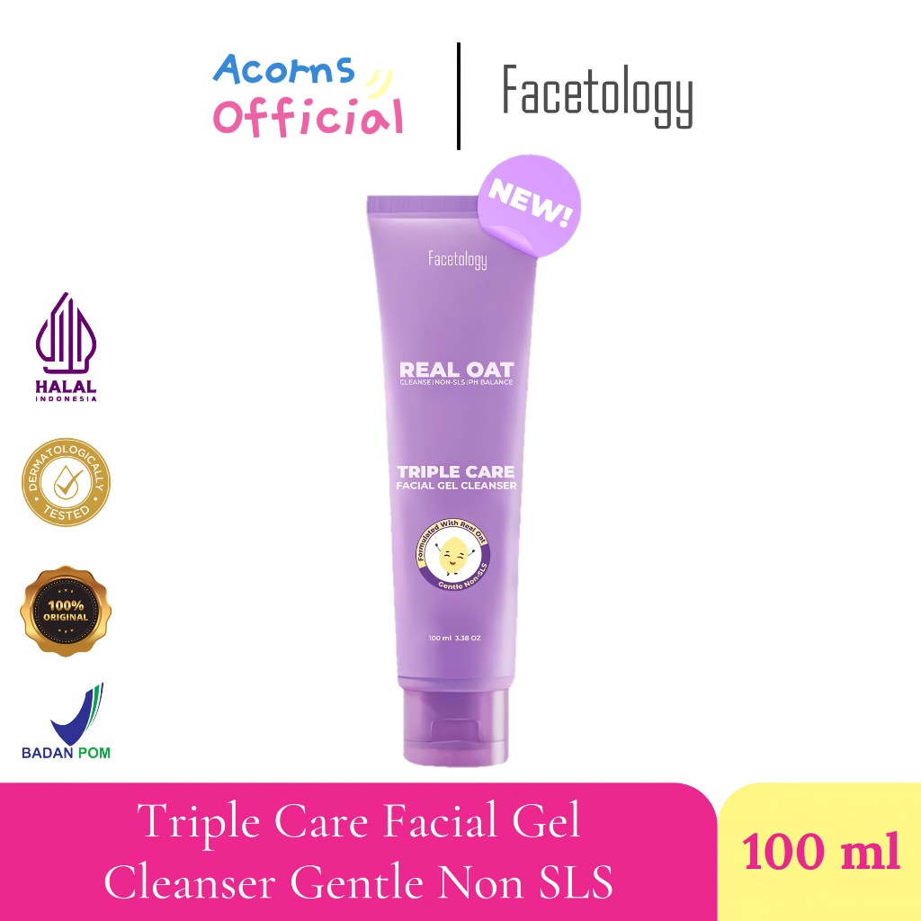 Jual Facetology Triplecare Facial Gel Cleanser Sabun Cuci Muka Gentle