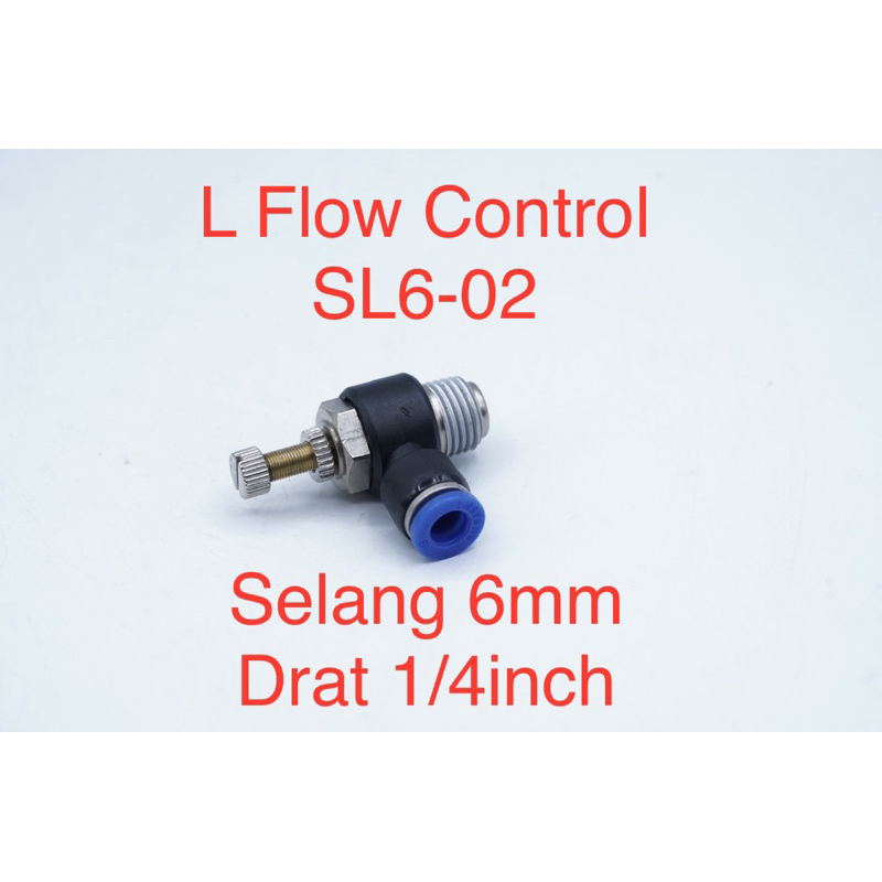 Jual SL6-02 Elbow Fitting L Flow Control Speed Valve Selang 6mm Drat 1 ...