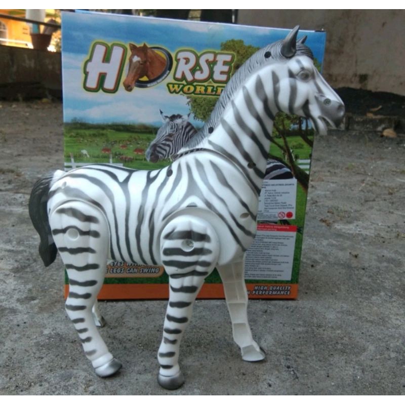 Jual MAINAN KUDA ZEBRA BERJALAN UKURAN BESAR/KUDA BATERAI HORSE ...