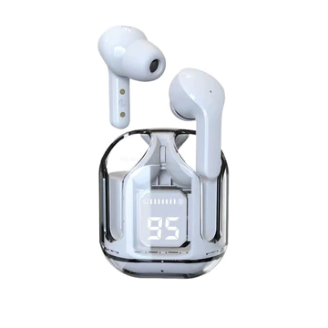 (GB) Headset Bluetooth TWS Air31 Wirelles LED Display Tranparan Hifi Sound
