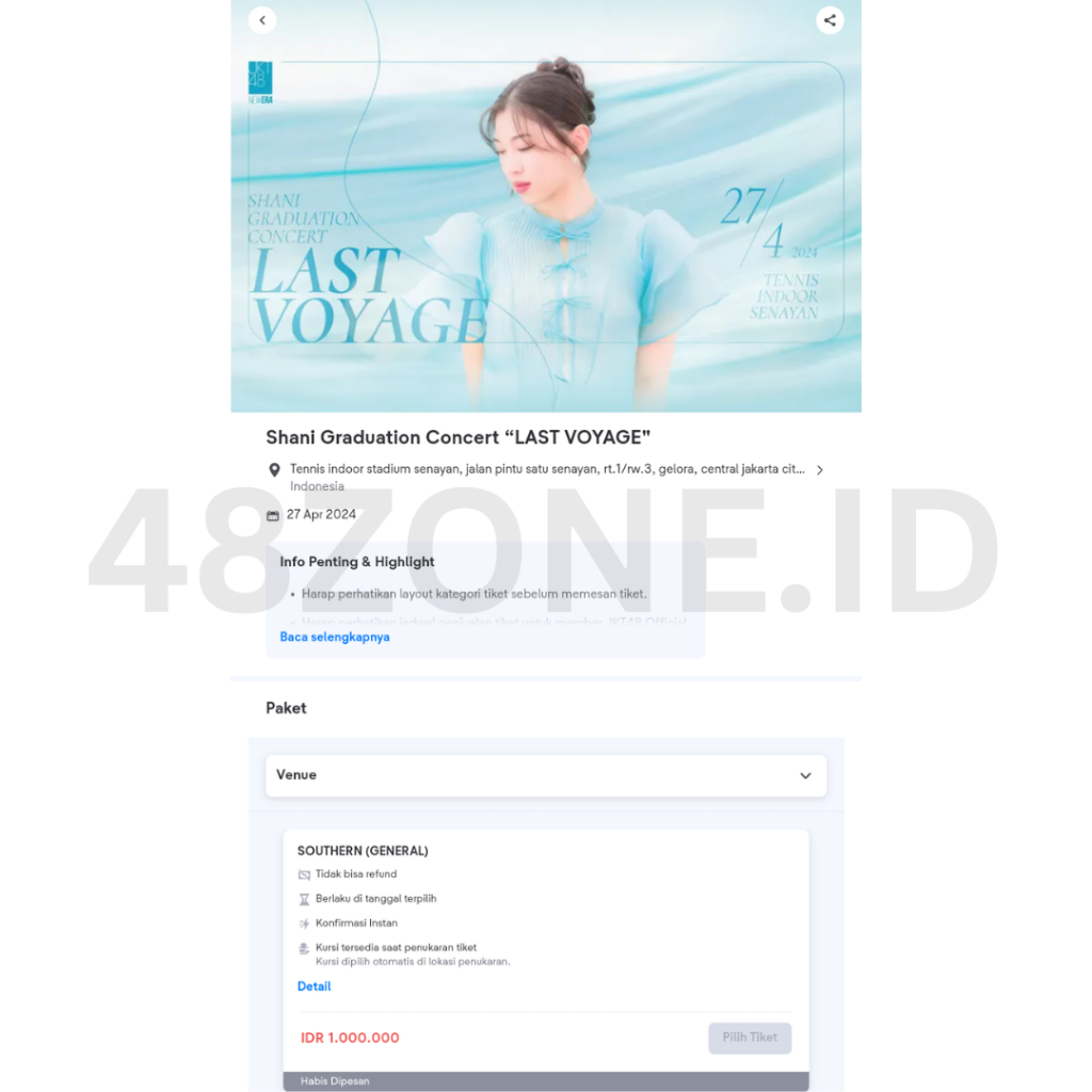 Jual Tiket Southern Konser JKT48 Graduation Concert Shani Indira Last ...