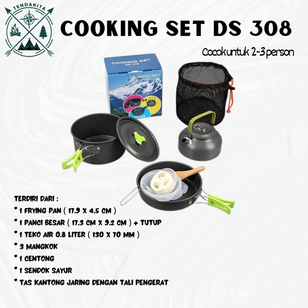 Jual Aneka Cooking Set Outdoor DS 311 Nesting DS 308 Tendaki