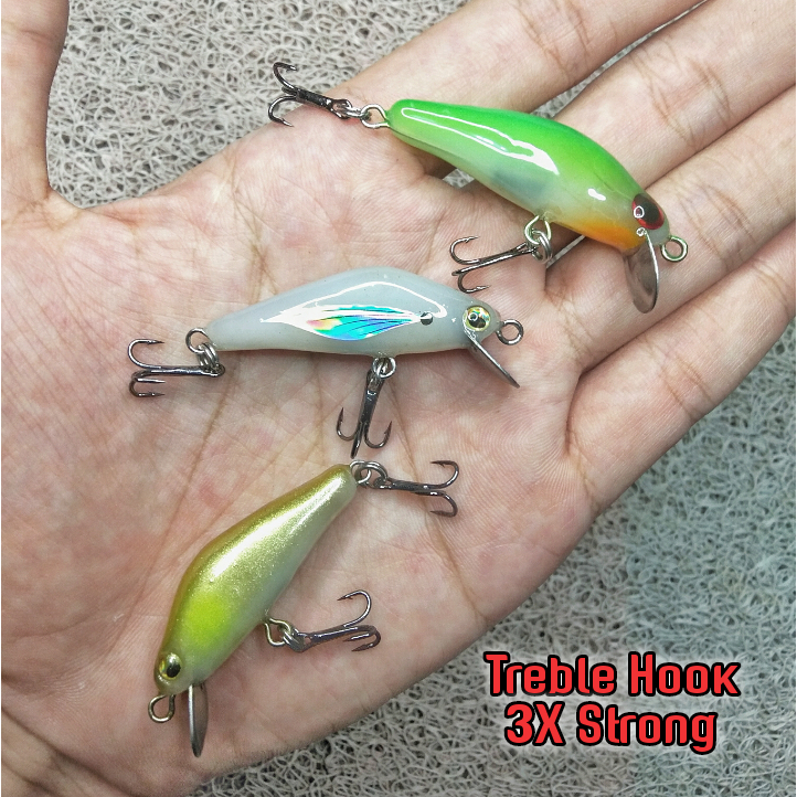 Jual Lure Mini Minnow Gluestick Handmade 4cm 5gr Slow Sinking Umpan