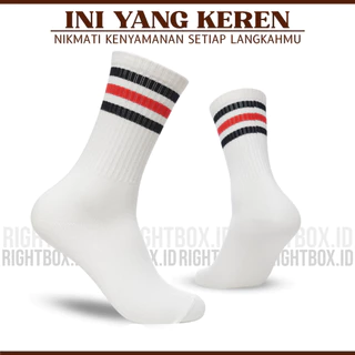 Rightbox.ID, Kaos Kaki Oldschool Motif Garis, Ukuran Dewasa