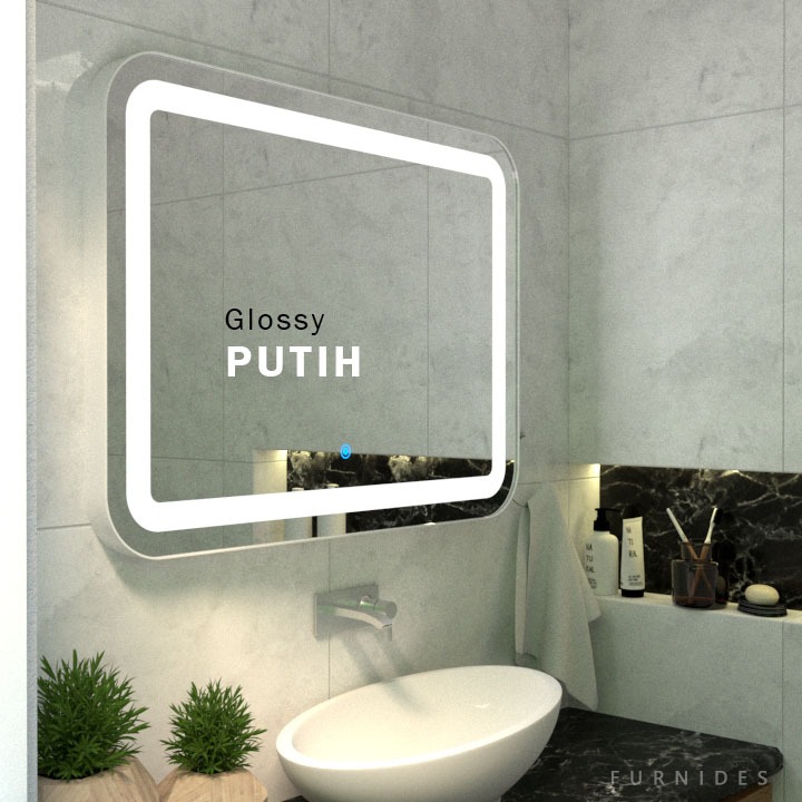 Jual Cermin Rias LED Persegi 60x80 Dengan Frame Slim | Wastefel Kamar ...