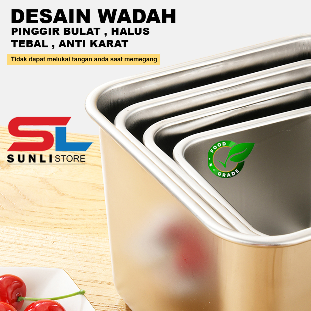Jual SUNLI - Food Storage Box Stainless Type 12cm/14cm/16cm/18cm ...
