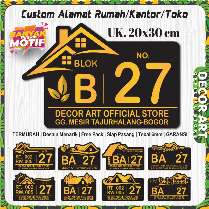 Jual Decorart X Cm Custom Hiasan Dinding Nomor Alamat Rumah Toko