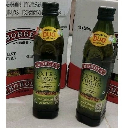 Jual minyak zaitun extra virgin, olive oil, bisa diminum, borges 250ml