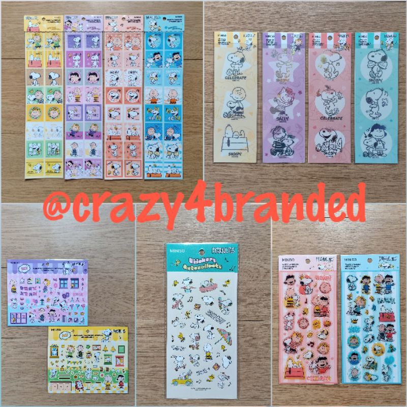 Jual Miniso × Peanuts Snoopy & Friends 2023 & 2024 Various Stickers ...