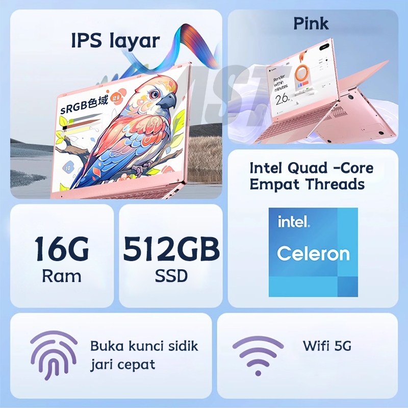 Jual Laptop pink 15.6 inch baru slim Ram 20G/16G+512GB SSD Windows 11 ...