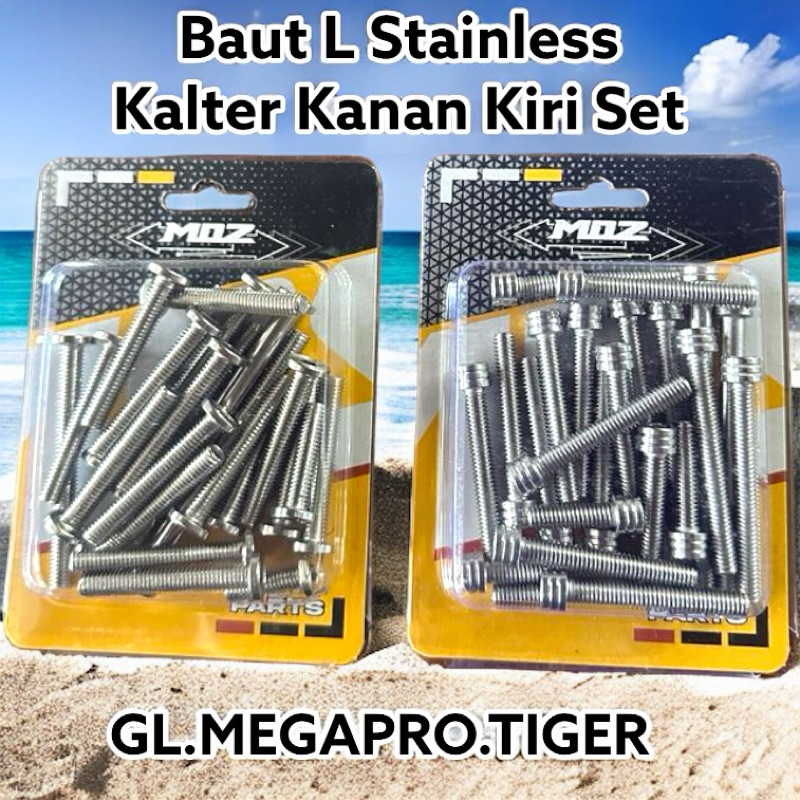 Jual Baut L Stainles Mesin Kalter Kanan Kiri Set Biji Megapro Gl