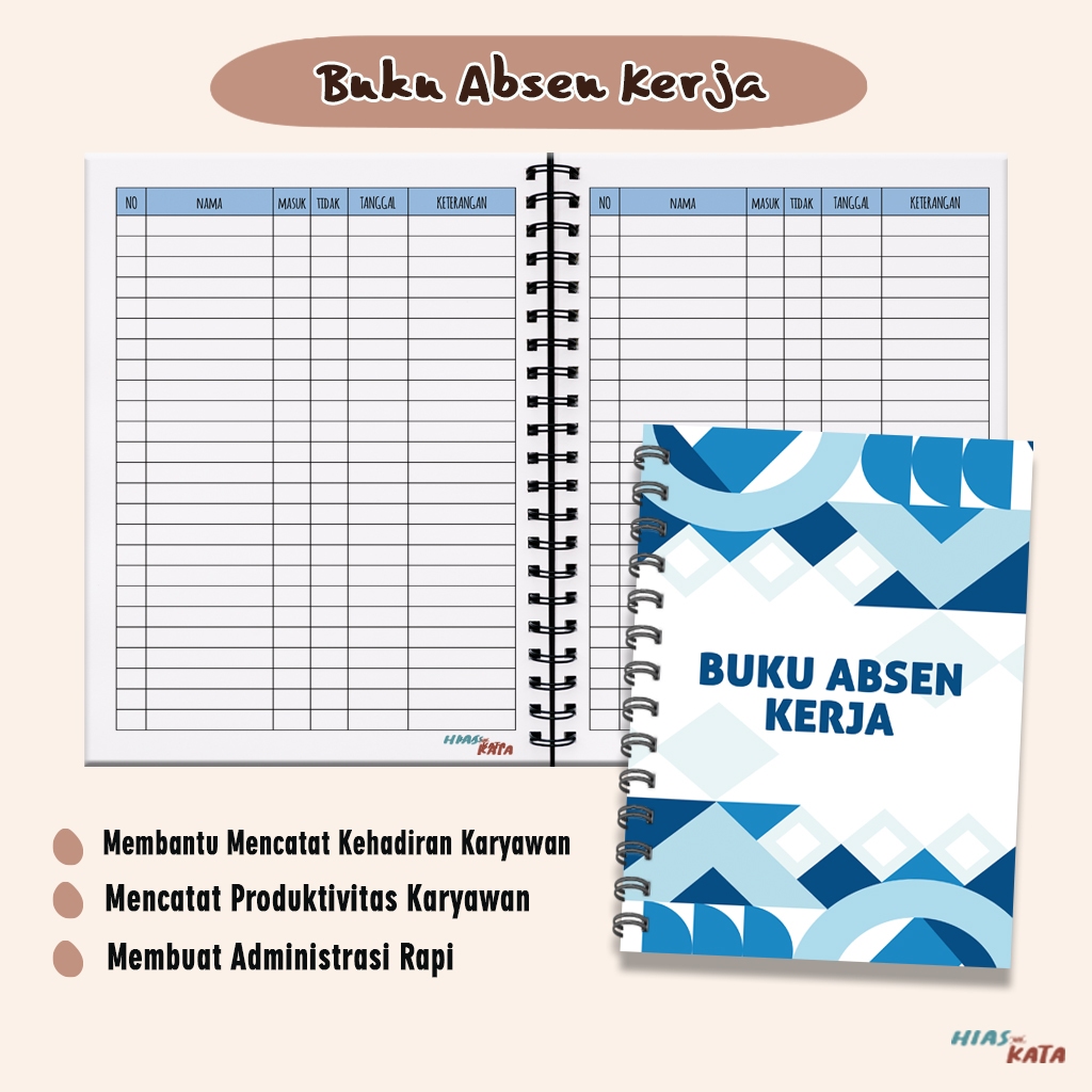 Jual Buku Absen Kerja Notebook Daftar Hadir Absensi Karyawan Jilid ...