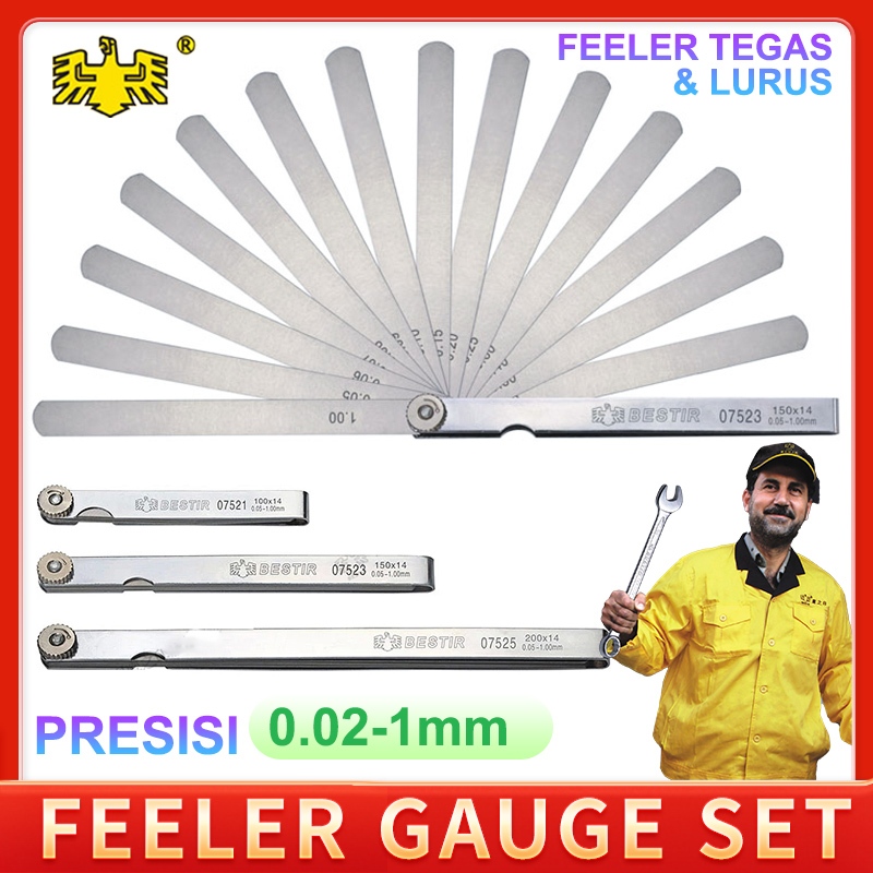 Jual Alat Ukur Celah / Feeler Gauge set 14/17 Blade / Feeler Puller / setelan Klep 0.051.00mm