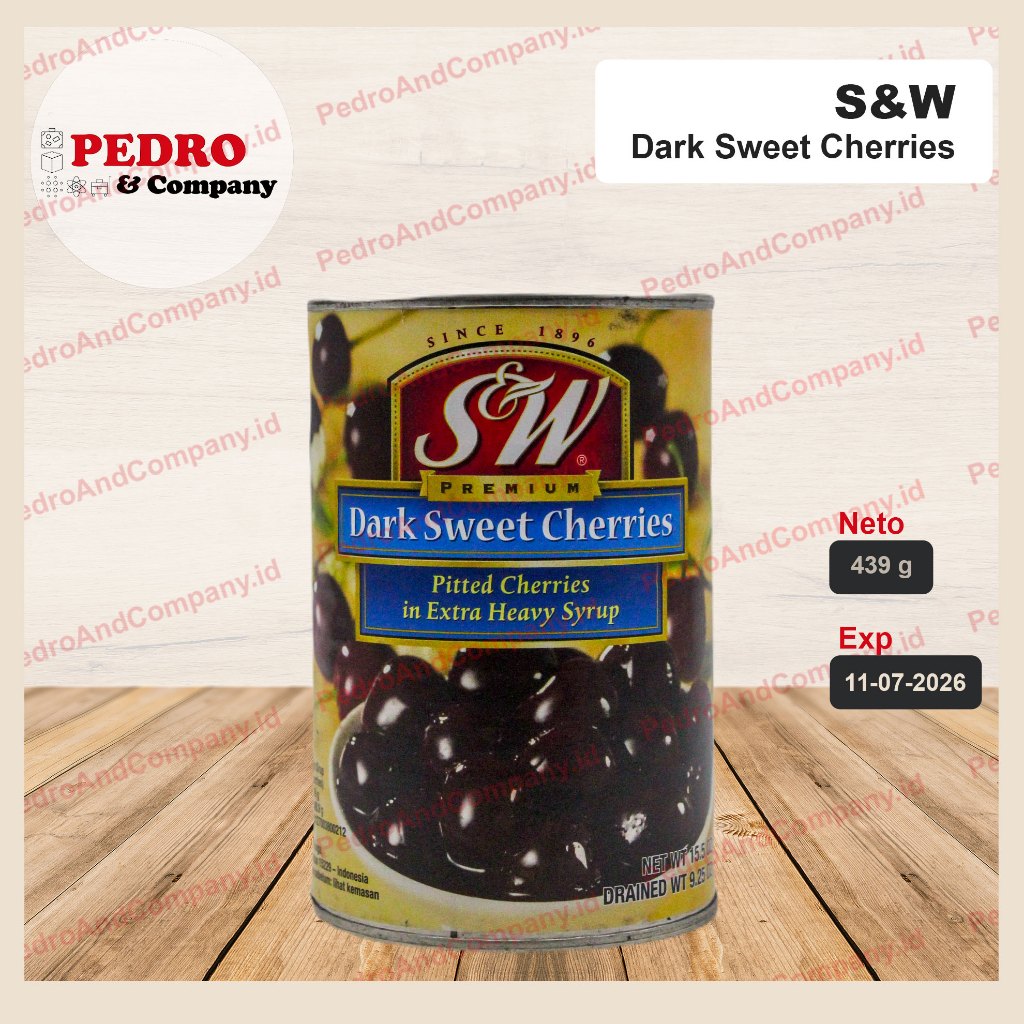 Jual SW dark sweet cherries 439 gr - pitted cherry in heavy syrup ...