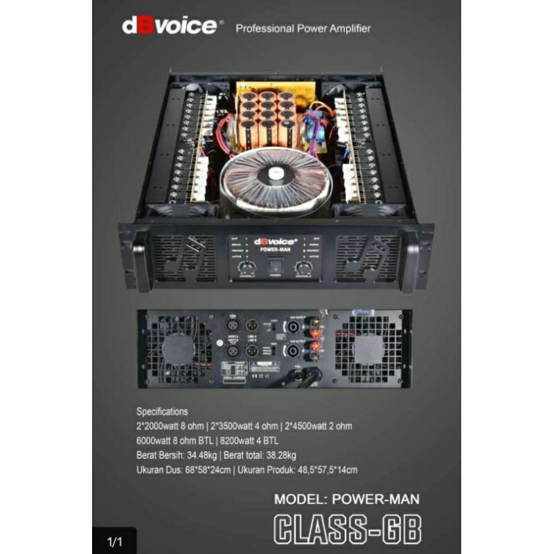 Jual Power dBvoice POWERMAN POWER MAN Original 2 x 2000 WATT CLASS GB ...