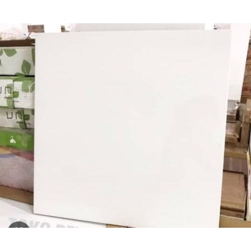 Jual KERAMIK PUTIH POLOS 50X50 GLOSSY KILAP | Shopee Indonesia