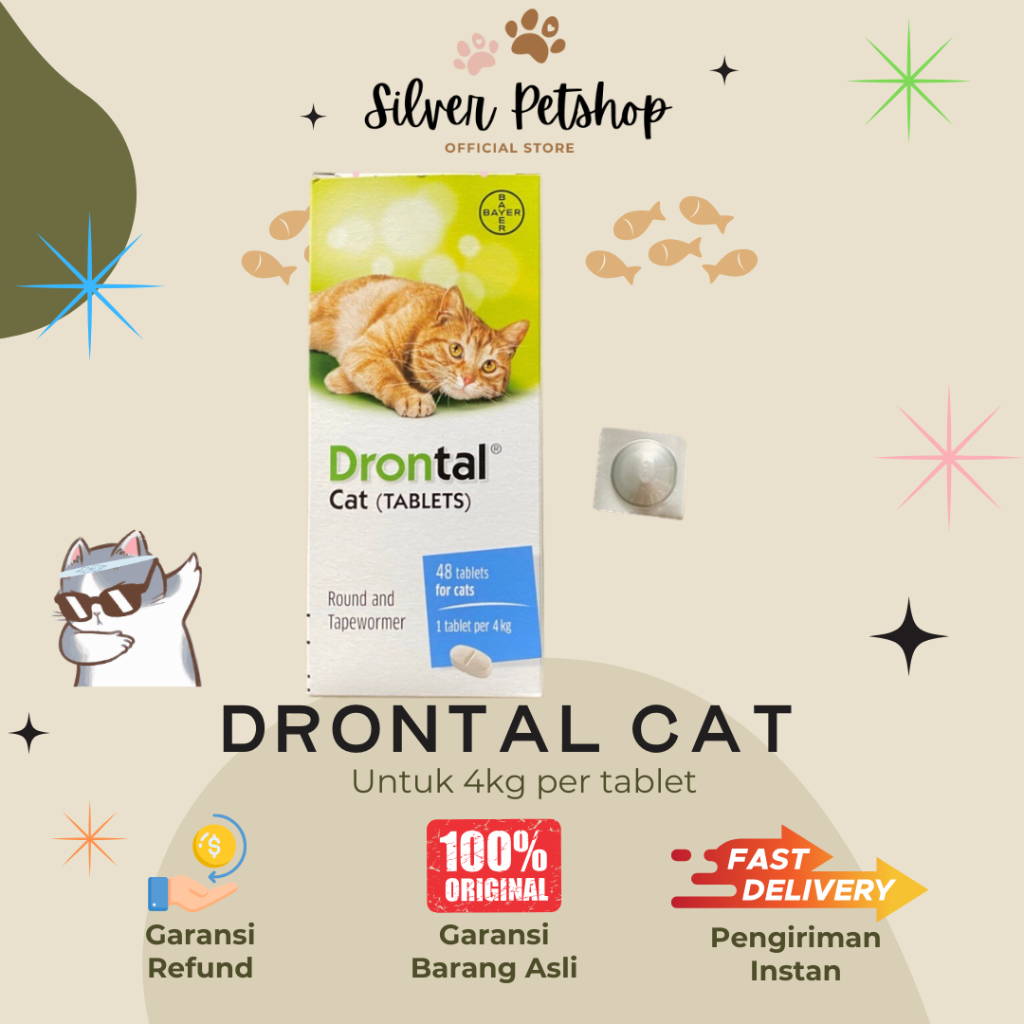 Jual Drontal Bayer Cat / Obat Cacing Kucing | Shopee Indonesia