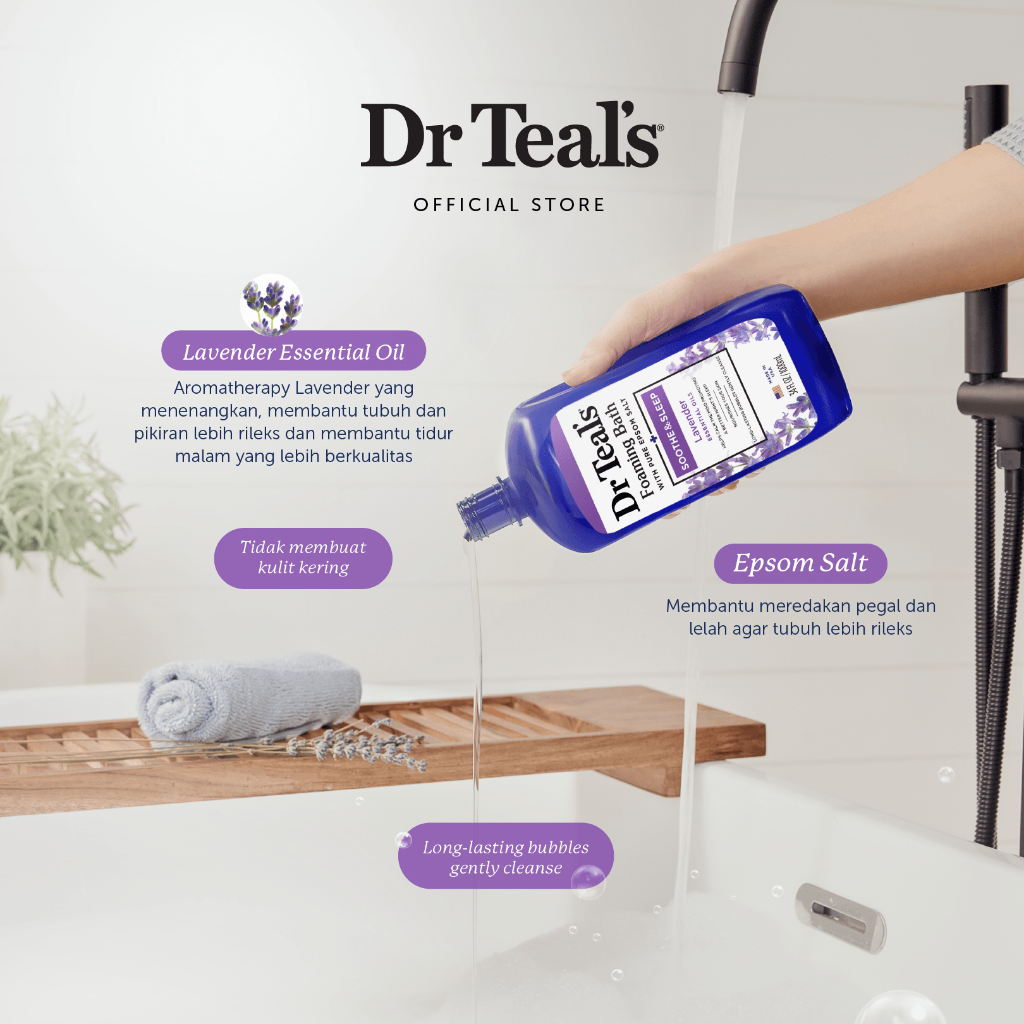 Jual Dr Teal's Foaming Bath/Sabun Busa Pure Epsom Salt - Lavender ...