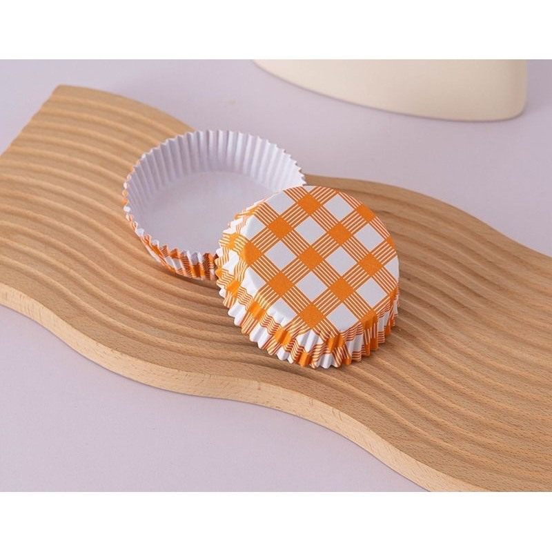 Jual MDLBake 50pcs KOTAK ORANGE BULAT paper cup roti bulat 8cm / paper ...