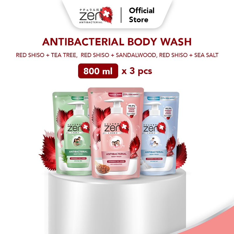 Jual Zen Antibacterial Body Wash Shiso & Sandalwood, Shiso & Tea Tree