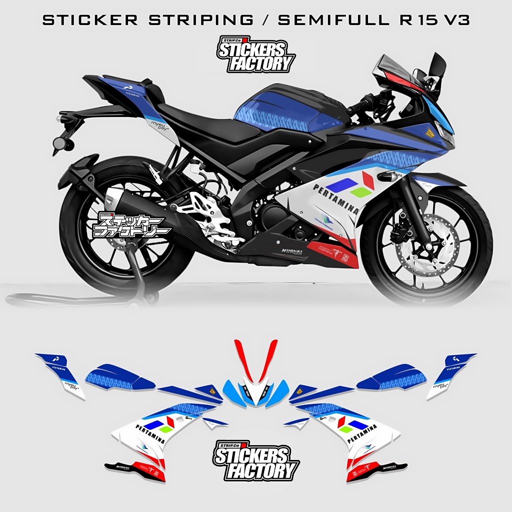 Jual STIKER STICKER STRIPING YAMAHA R15 V3 / MOTIF 2 / R15 MOTIF MOTOGP ...