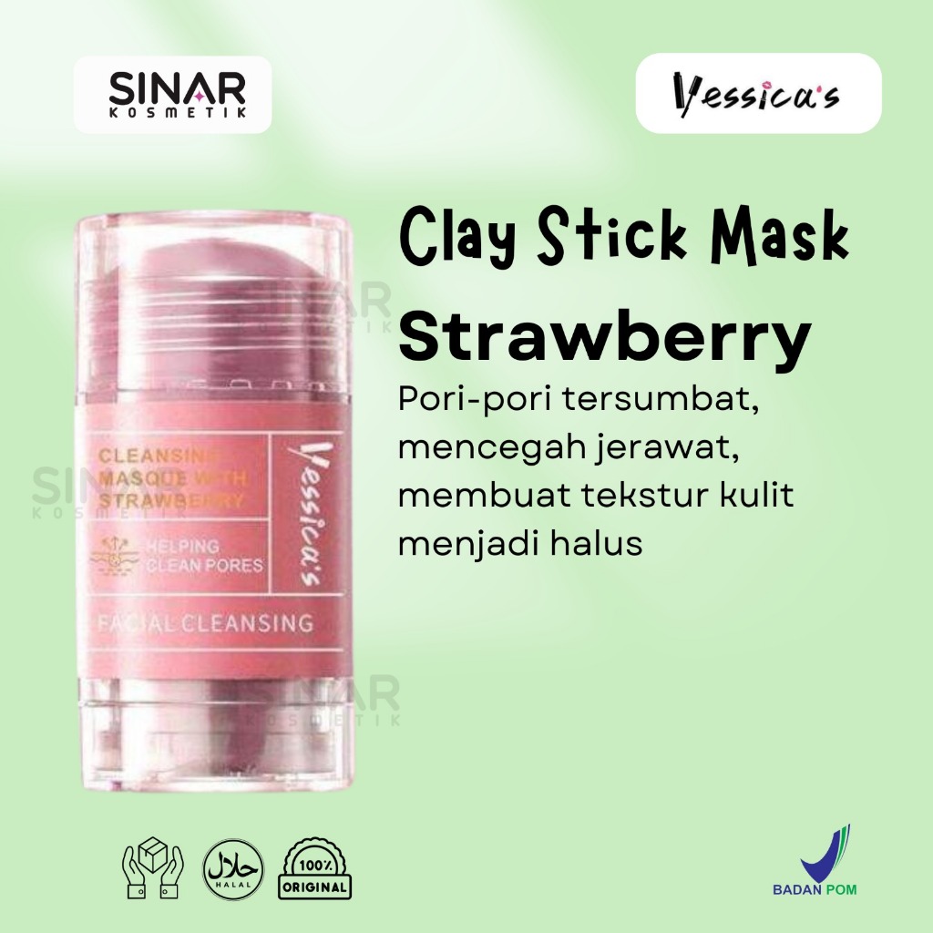 Jual Yessica's Tea Tree / Strawberry Anti Pores & Acne Clay Stick Mask ...