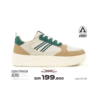 Aerostreet 37-44 Oxford Natural Hijau Tua Moka - Sepatu Sneakers