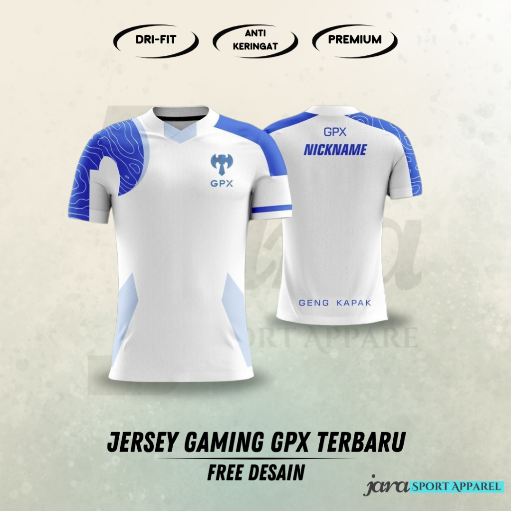 Jual JERSEY GAMING GPX TERBARU 20222023 FREE CUSTOM NAMA WARNA PUTIH