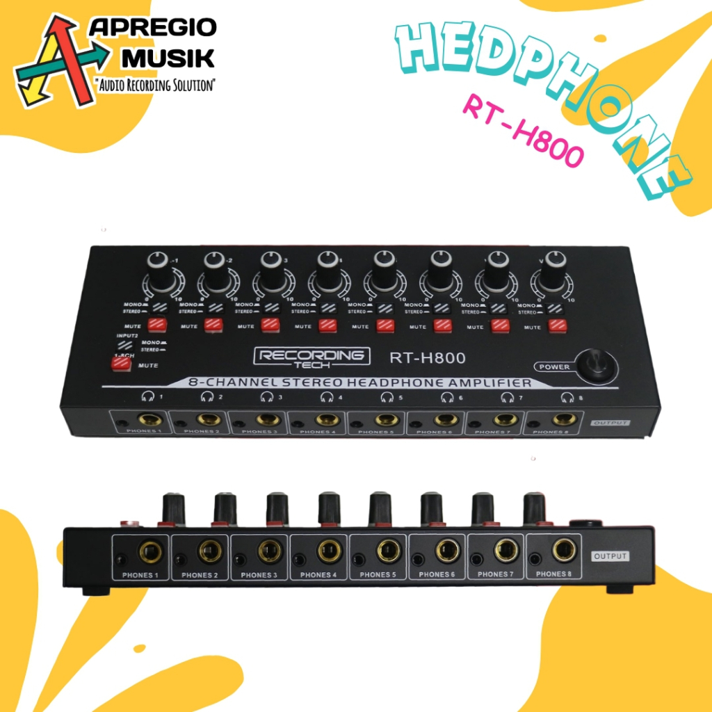 Jual RECORDING TECH RT H800 RTH800 Ampli Headphone 8 Channel Amplifier ...