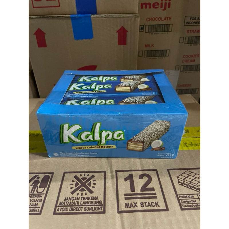Jual Kalpa Wafer Cokelat kelapa 1 box isi 12 bungkus 22Gram | Shopee ...
