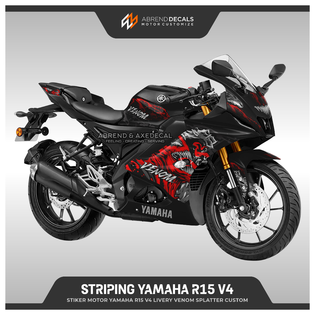 Jual Decal Striping Yamaha R15 V4 Venom Splatter / Stiker Motor R15 V4 ...