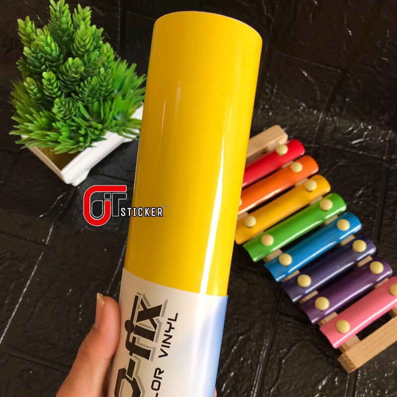 Jual skotlet kuning lemon glosssy sticker scotlite profix premium color ...