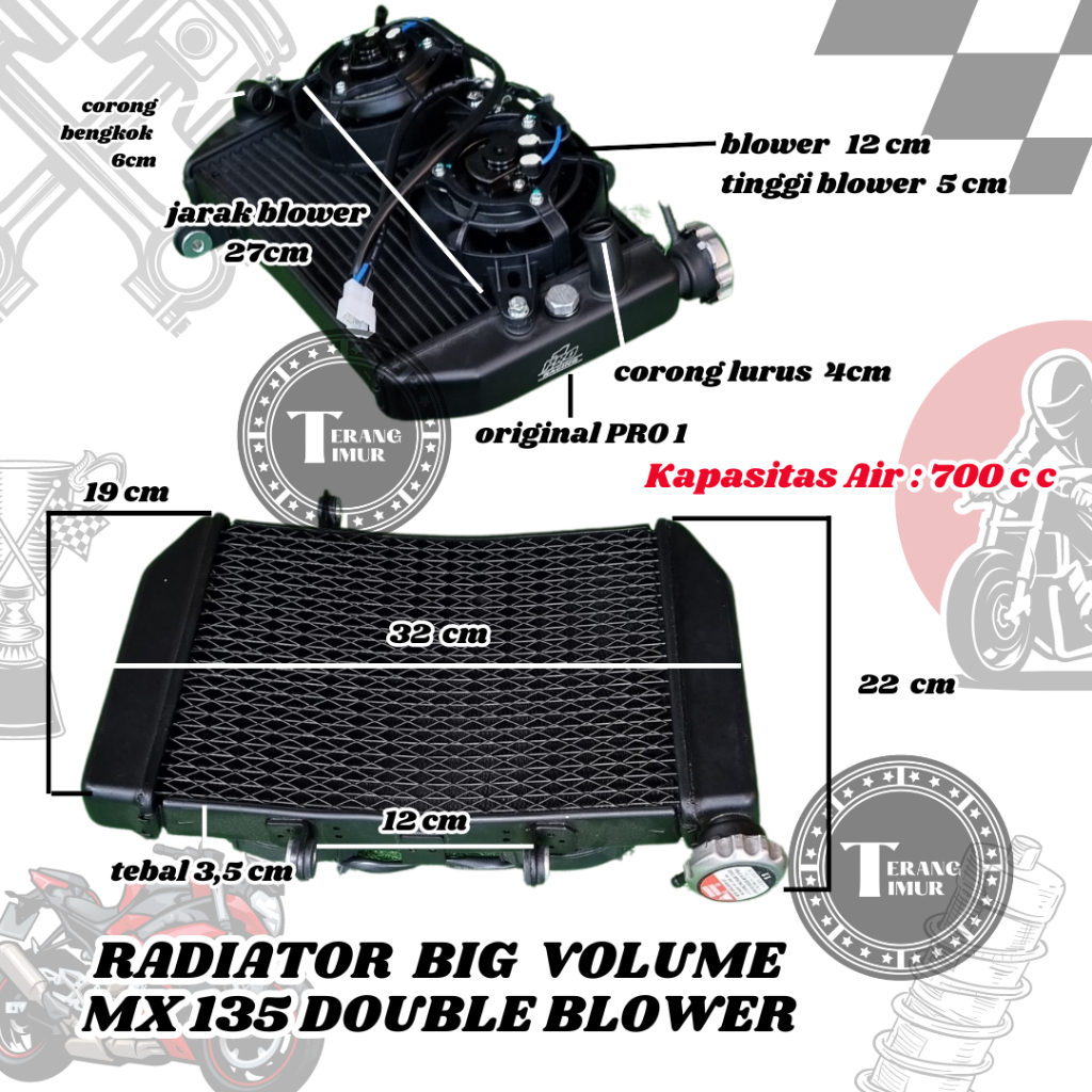 Jual Radiator MX King New Model Double Blower Pro 1 Racing Shopee