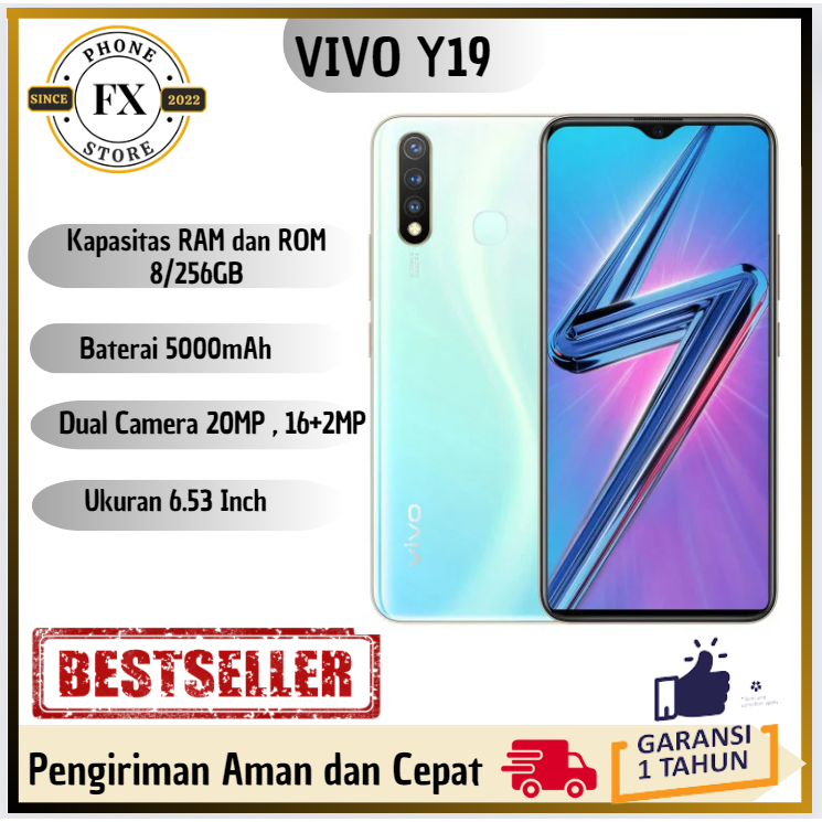 Jual SmartPhone VIVO Y19 RAM 8/256GB Full Set ( GARANSI 1 TAHUN ) Free ...