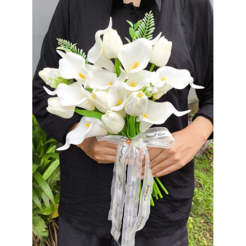 Jual Calla Lily Tulip Bridal Bouquet/wedding bouquet/buket bunga calla ...