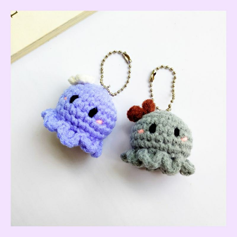 Jual [CROCHET] KEYCHAIN OCTOPUS GANTUNGAN RAJUT GURITA MINI WARNA WARNI ...