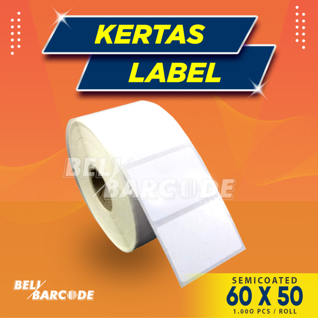 Jual Label 60x50 Semicoat 60 x 50 mm Semicoated Stiker Barcode Core ...