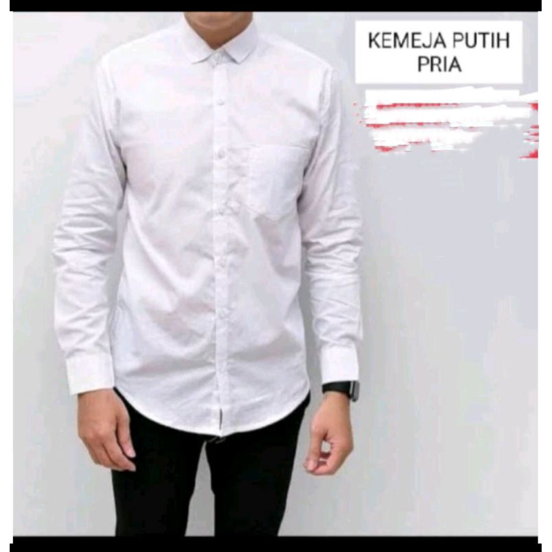 Kemeja Lengan Panjang Wisel White