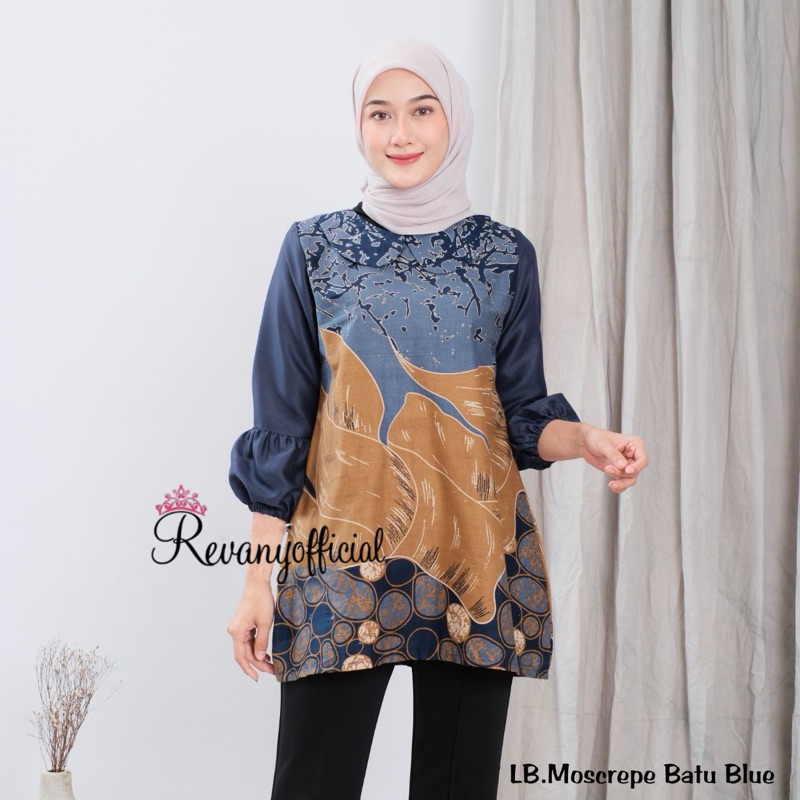 Jual Revany Id Blouse Batu Series Batik Kerja Modern Atasan Batik Wanita Shopee Indonesia