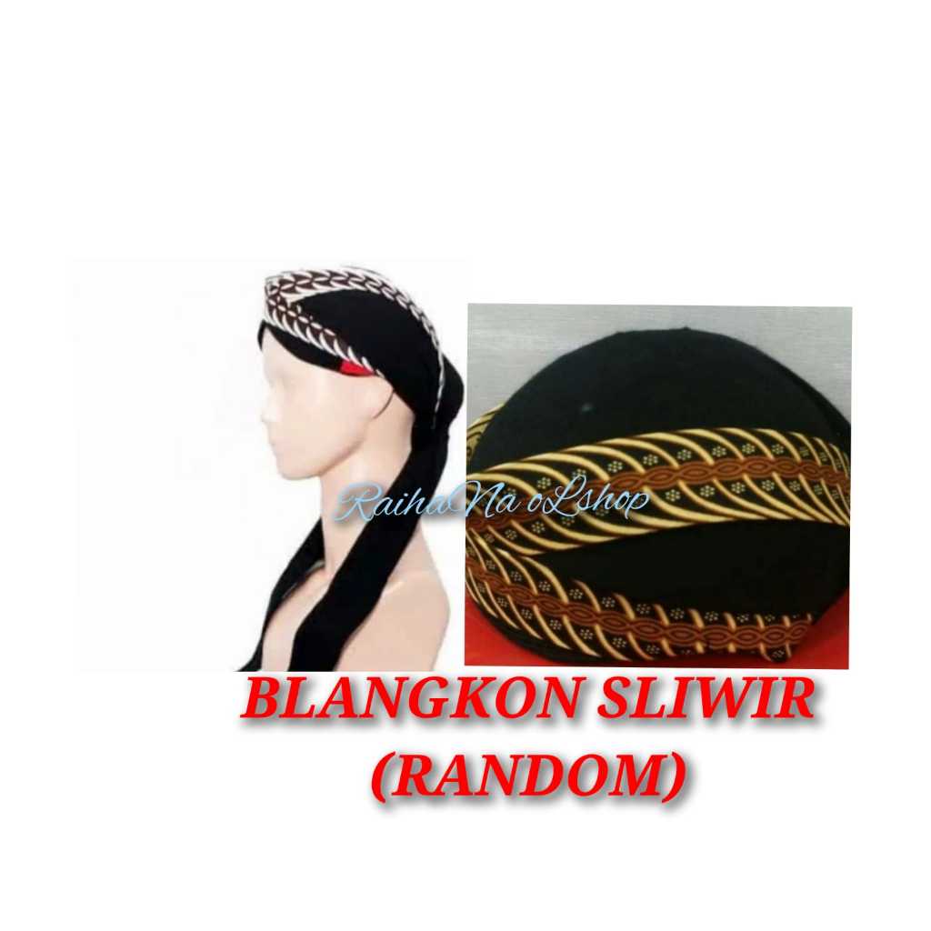 Jual Sepaket Baju Adat Jawa Pria Surjan Lurik Coklat Hitam Kain Jarik Batik Blangkon