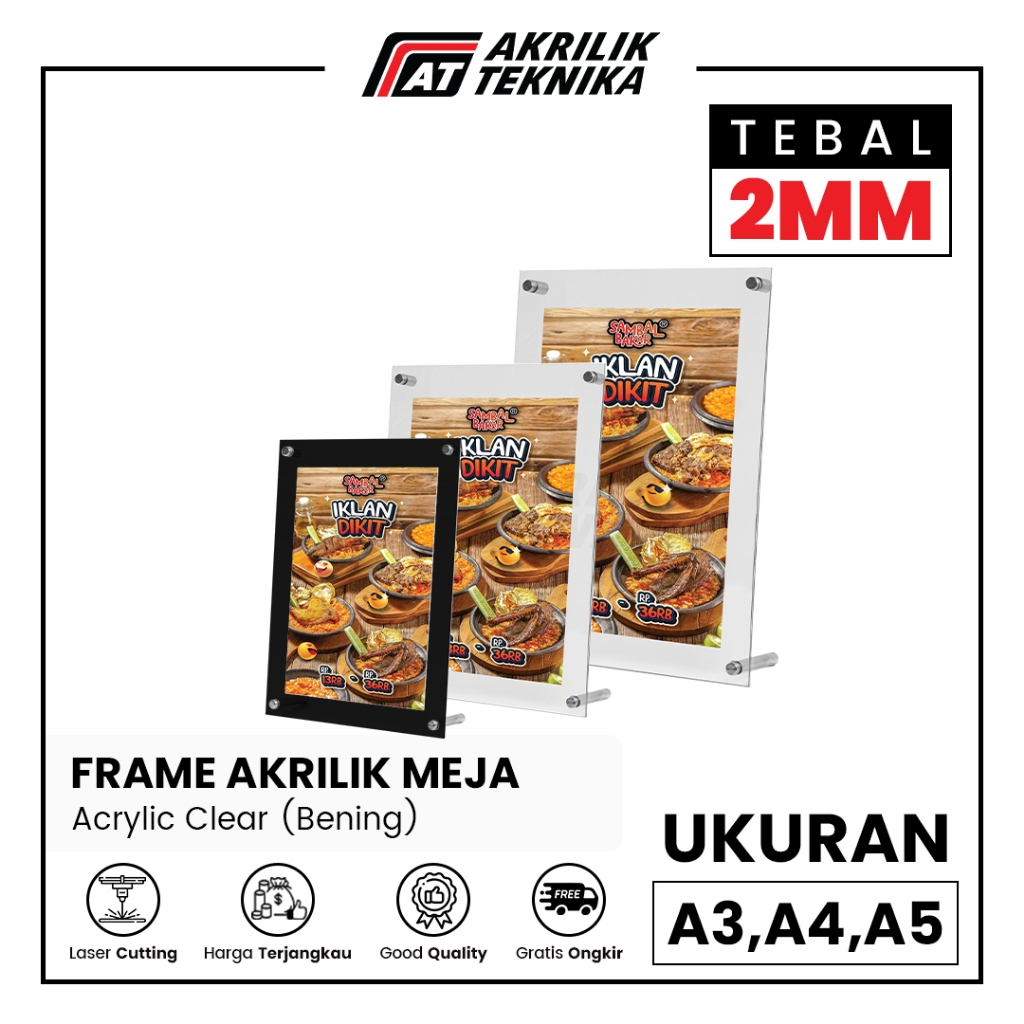 Jual Standing Frame Bingkai Display Poster Akrilik Menu Meja - Ukuran ...