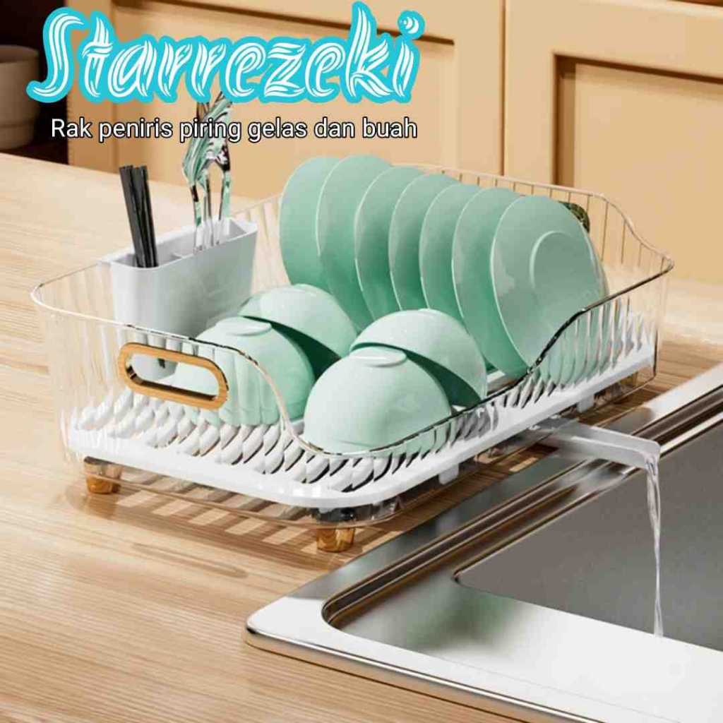 Jual Dish Drying Rak Penyimpanan Peralatan Makan Piring Kering Rak ...