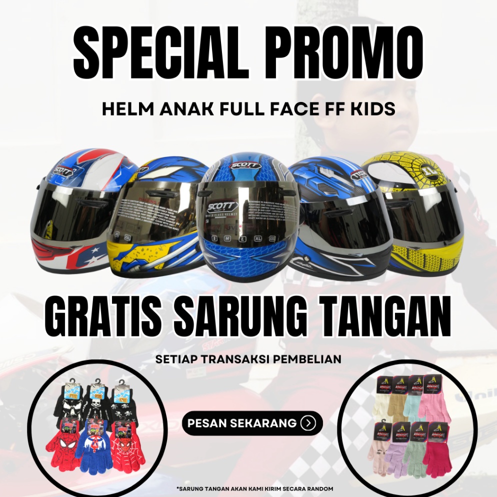 Jual MURAH MERIAH Helm Anak Helm Full Face Anak Scott helm full face