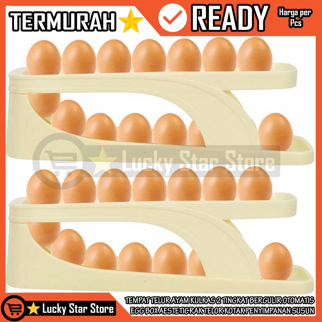 Jual Rak Telor 2 Tingkat Kotak Penyimpanan Susun Tempat Telur Ayam ...