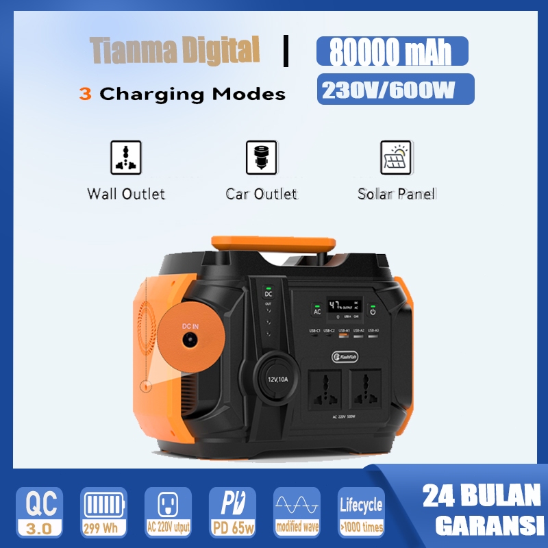 Jual Tianma Digital(Ready) FlashFish Portable Solar Generator 220V 500W ...